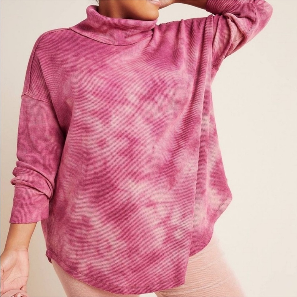 Maeve Anthropologie waffle knit tie dye sweater